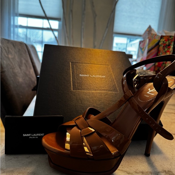 Saint Laurent YSL Women's Patent heels 42 Tribute 105 original box BRAND NEW 👠 - Picture 16 of 16